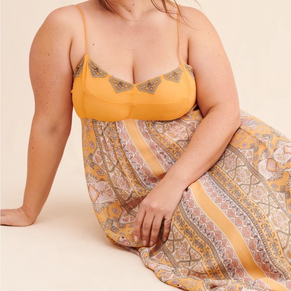 Plus size NWT Anthropologie boho maxi dress with adjustable spaghetti straps 20W - Picture 3 of 13